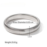 Stainless Steel Texture Flex Cuff Bracelet Women Gifts