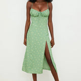 Elegant Floral Bodycon Dress for Summer Vacation