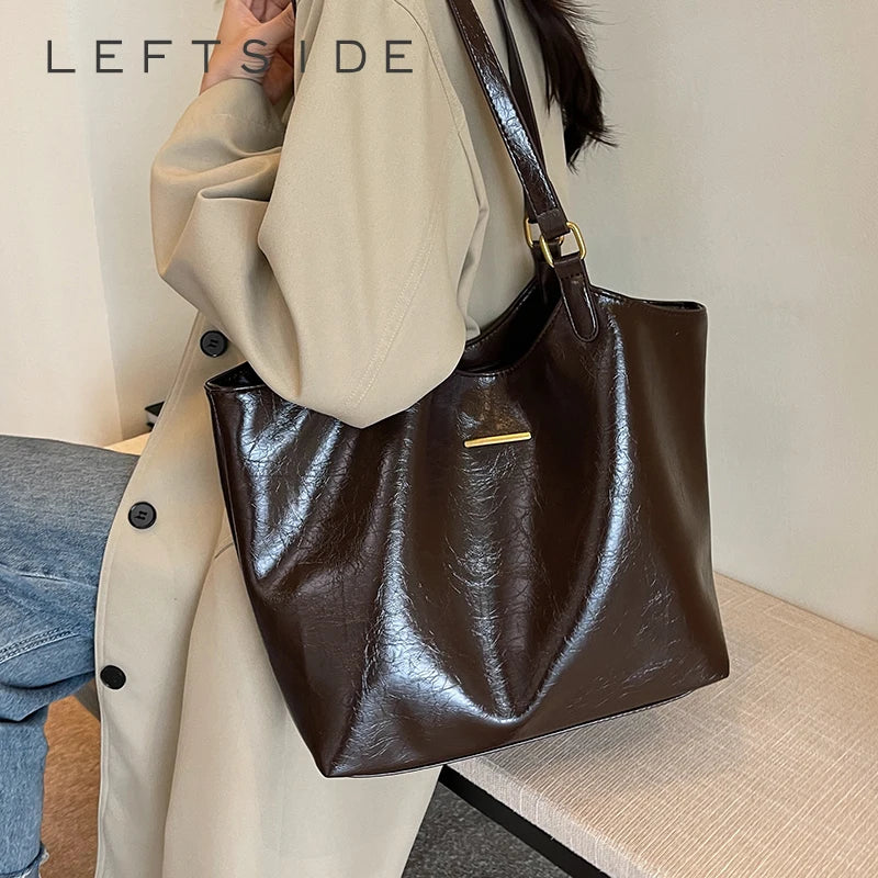 LEFTSIDE Large Capacity Tote Bag for Women Retro