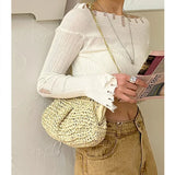Summer Designer Straw Weaving Crossbody Bag