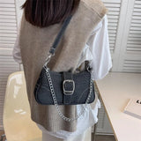 Chic Denim Tote Shoulder Bag for Women, Casual Style