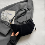 LEFTSIDE 2024 Retro Splicing Leather Shoulder Bag