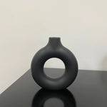 Imitation Ceramic Pure White Vase Donut Design  Clean Vanilla Store
