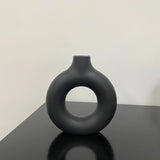 Imitation Ceramic Pure White Vase Donut Design  Clean Vanilla Store