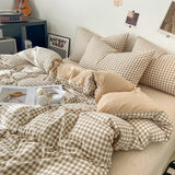 Skin-Friendly Quilt Cover Plaid Duvet Covers Double Side