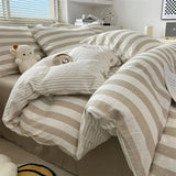 Washed Cotton Crepe Striped Quilt Set with Pillowcases 3-4