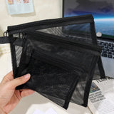 Mesh Clear Cosmetic Bags - Portable Organizer 1/3pcs  Clean Vanilla Store
