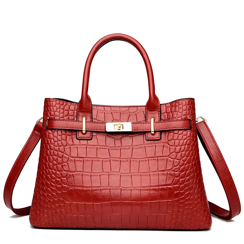 Soft Leather 3-Layer Women Single Shoulder Bag