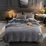 Ultra Soft Velvet Corduroy Duvet Cover Set 3pcs