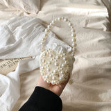Pearl Handle Mini Bucket Bag for Women 2023