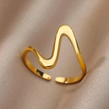Gold Color Stainless Steel Rings for Women Men