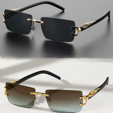 Trendy Frameless Rectangular Sunglasses - 1/2 PCS