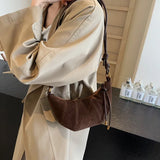LEFTSIDE 2024 Retro Splicing Leather Shoulder Bag