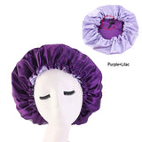 New Women Solid Reversible Satin Bonnet Cap