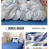 Pink Stripe Bedding Duvet Cover Set with Pillowcase