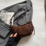 LEFTSIDE 2024 Retro Splicing Leather Shoulder Bag