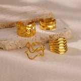 Irregular Geometric Chunky Opening Rings for Women
