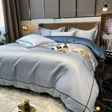 White Egyptian Cotton Bedding Set with Embroidery 4 pcs