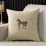 American Hand-Embroidered Horse Cushion Cover 45cm