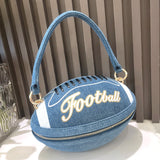 Luxury Designer Denim Ball Shape Evening Clutch Bag