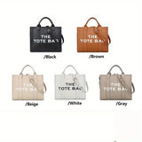 Large Capacity Women's Casual Tote Bag, PU Leather