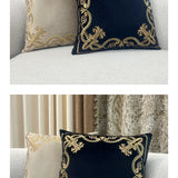 Luxurious European Embroidery Velvet Cushion Case 1 Pc Set