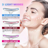 EMS Face Neck Lift Beauty Device Facial Massager Red Light Therapy Double Chin Remover Skin Rejuvenation Tightening Anti Wrinkle - Clean Vanilla