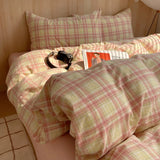 Korean Cotton Pink Stripes Duvet Cover 150x200 Size