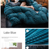 Ultra Soft Velvet Corduroy Duvet Cover Set 3pcs
