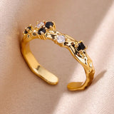 Gold Color Stainless Steel Adjustable Heart Ring