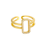 Classic Twist Chain Open Rings for Women Zircon