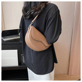 Small Leather Saddle Armpit Bags for Women Summer