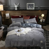 Ultra Soft Velvet Corduroy Duvet Cover Set 3pcs