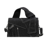 JIOMAY Fashion Blue Color Block Denim Shoulder Bag