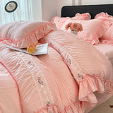 Korean Princess Lace Ruffles Bedding Set 3/4Pcs