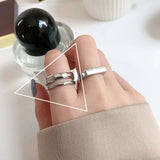 VENTFILLE 925 Sterling Silver Water Droplets Cross Ring