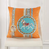 Luxury White Horse Velvet Pillow Case 45x45cm