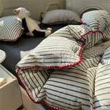 Ins Nordic Stripe Duvet Cover Set Minimalist Bedding