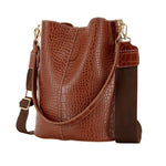 Large-Capacity Crocodile Pattern Leather Crossbody Bag  Clean Vanilla Store