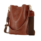 Large-Capacity Crocodile Pattern Leather Crossbody Bag  Clean Vanilla Store