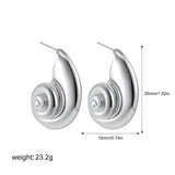 Vintage Gold Plated Snail Shell Earrings for Women