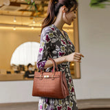 Soft Leather 3-Layer Women Single Shoulder Bag
