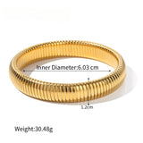 Stainless Steel Texture Flex Cuff Bracelet Women Gifts