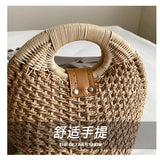 Casual Straw Woven Spherical Handbag for Women