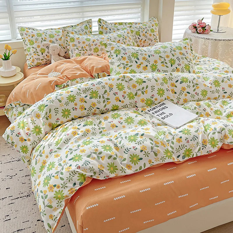 Fresh Style 100% Cotton Bedding Set 4pcs