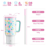 Meoky 40oz Tumbler with Straw, Insulated Car Mug