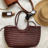 Genuine Leather Hand-Woven Vintage Tote Bag
