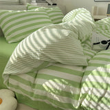 Washed Cotton Crepe Striped Quilt Set with Pillowcases 3-4