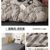 Pink Stripe Bedding Duvet Cover Set with Pillowcase