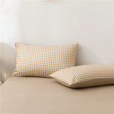 Black White Small Checks Printed Bed Set - 4 Pcs